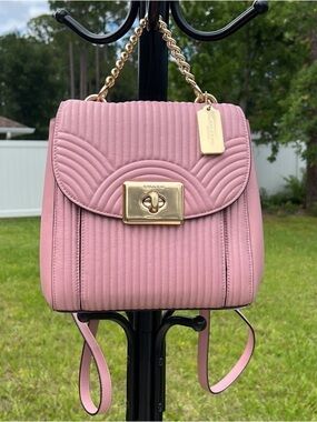 NWT pink Coach backpack
